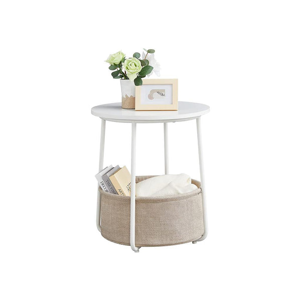 VASAGLE Modern Nightstand with Fabric Basket